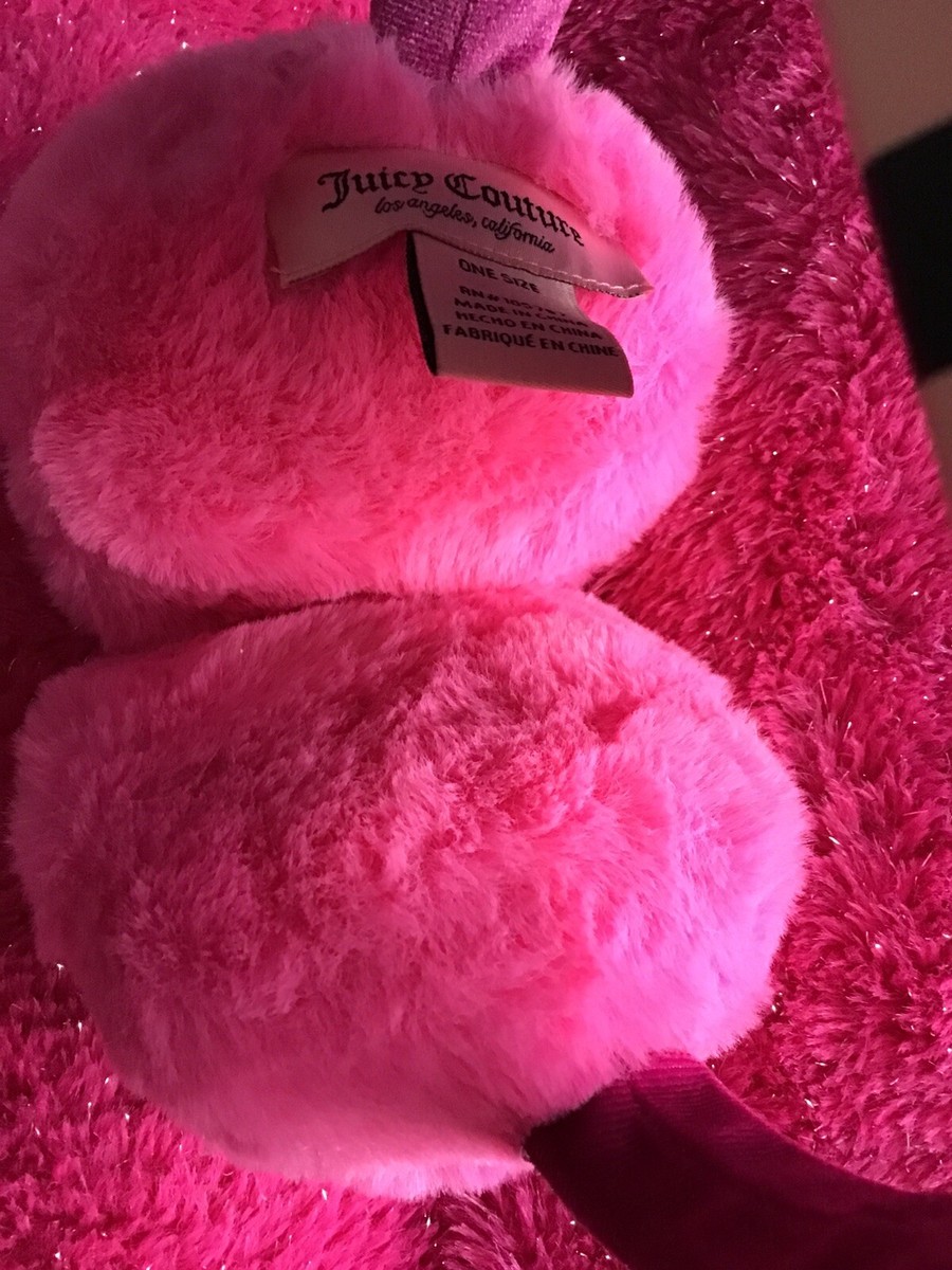 JUICY COUTURE Bright Fuchsia Pink Rhinestone Faux Fur  display picture 1