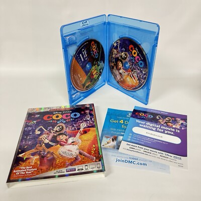 Disney DVD Lot Coco Blu-Ray + DVD & Book Of Life Slipcase 4 Disc