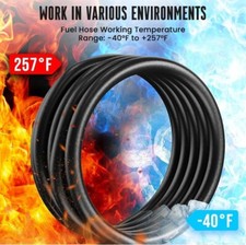 10FT 3/8" Fuel Transfer Hose for Dispensing Gasoline Diesel Kerosene Black