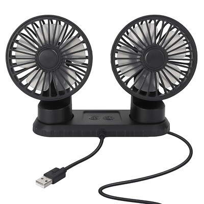 #ad #ad 360° Rotatable Portable USB Powered dual head car fan for Vehicles SUV RV $10.99