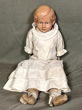 Antique German Celluloid Head  Kid Leather Upper Body  Orig. Cloths Early 1900