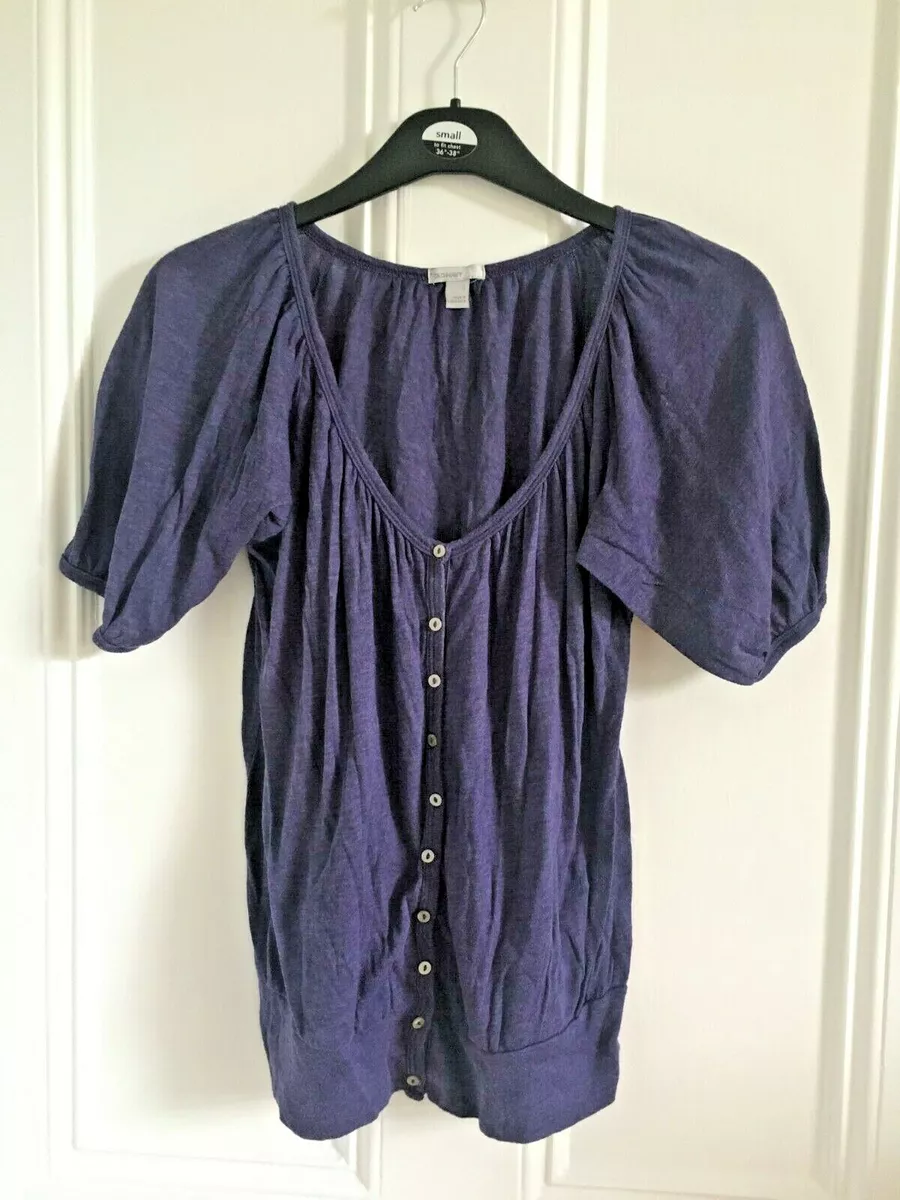 Old Navy purple blue short sleeve oversized cardigan size small