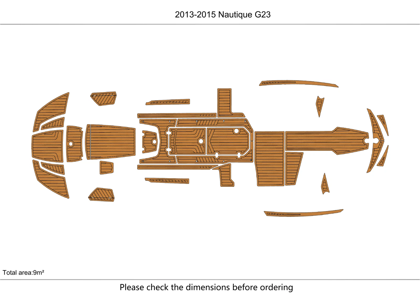 2014 Nautique G23  Swim Platform Cockpit Boat Pads EVA Foam Teak Deck Floor Mat