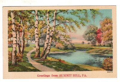PA Greetings From Summit Hill Vintage  Postcard  Pennsylvania
