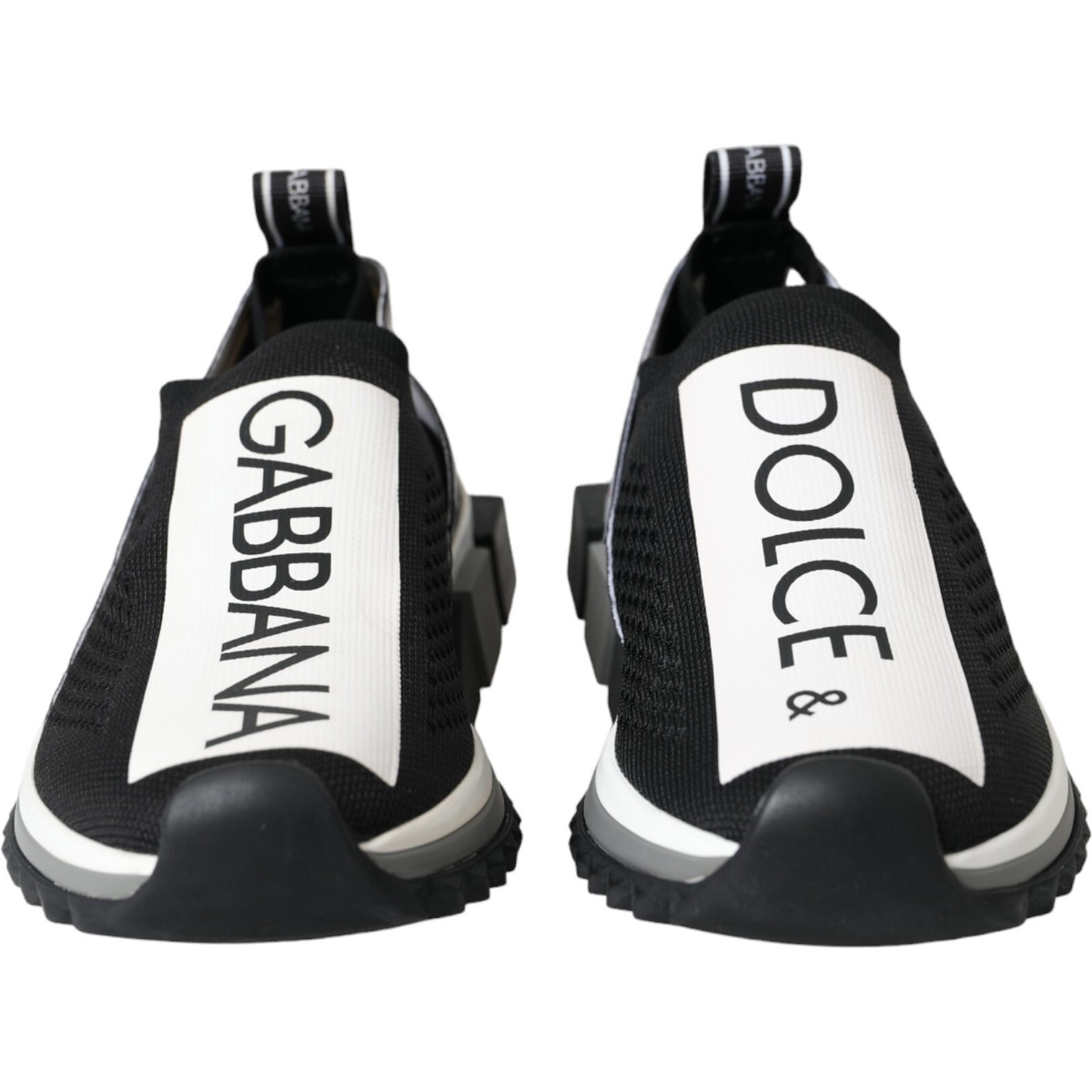 DOLCE & GABBANA Shoes Black White Slip On Sorrento Sneakers DOLCE & GABBANA Shoes Black White Slip On Sorrento Sneakers