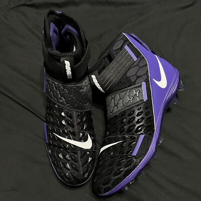 Nike Force Savage Elite 2 TD Black Purple Football Cleat RARE Men Size 18