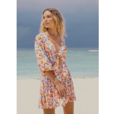 L* Space Women's Flowers Forever Stay Golden Mini Dress Multicolor Size XL  | eBay