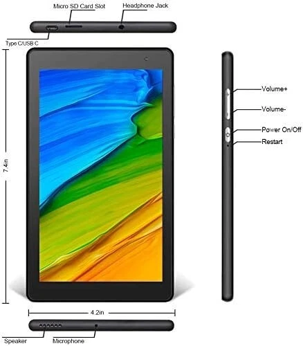 7" Pritom P7 Plus Tablet: Android 11, 32GB, HD, IPS LCD, Dual Cam Wi-Fi 4GB 32GB - Image 2 of 4