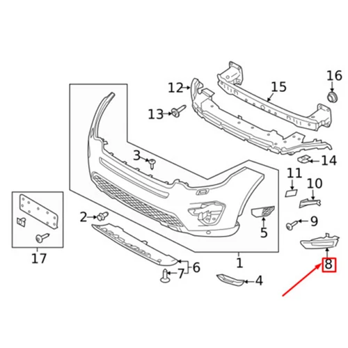 Left Front Bumper Fog Light Cover Trim For Land Rover Discovery Sport 2015-2018 - Bild 7 von 7