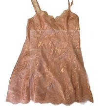 Vintage Victorias Secret Gold Label Pink Gown Floral Pattern Size Medium