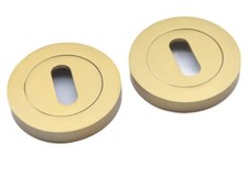 Oval Profile Round Concealed Lock Key Hole Escutcheon Lock Finishes Satin Brass