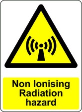 WARNING NON IONISING RADIATION OSHA DECAL SAFETY SIGN STICKER 3M USA MADE 