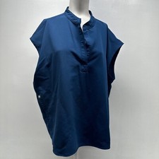 Figs Rafaela Scrub Top Technical Collection Cap Sleeve Dark Teal Blue Women's XL