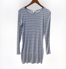Michael Kors Gray White Sequin Stripe Shift Dress Size XS