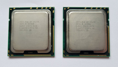Lot of 2 Intel Xeon X5650 6-Core 2.66 GHz 6.4 GT/s LGA 1366 CPU Processor SLBV3
