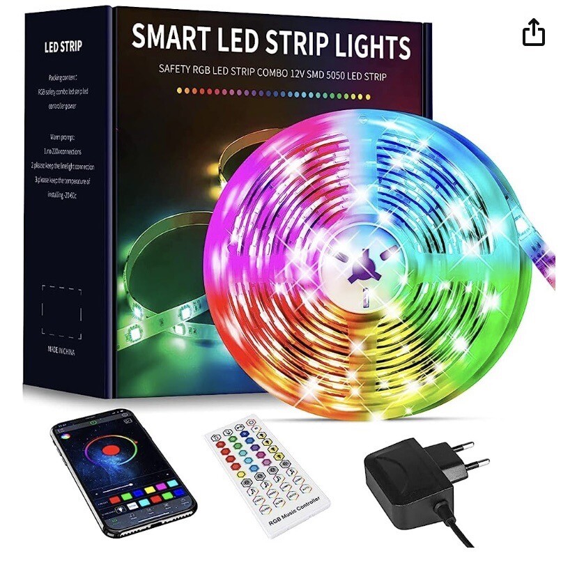 Ruban LED 10M Solution Éclairage Sans Perçage Bande LED 5050 RGB Beaeet