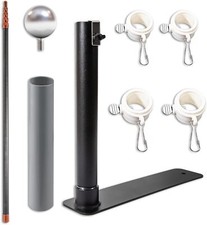 Upgraded Telescopic Flagpole with Anti-Break Tube, Thickened Tire Bracket