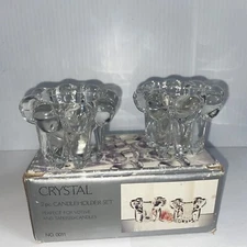 2 x Alco Crystal Candle Holder Set * For Votive & Tapered Dinner Candles * NEW