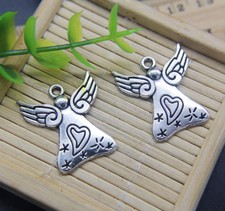 4/20X Retro Angel Wing Alloy Charms Pendant Jewelry Making DIY 26 24mm