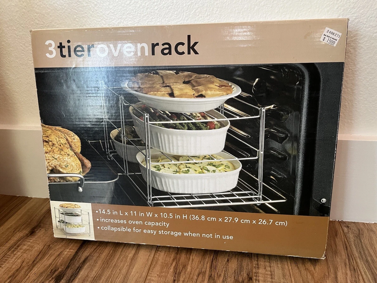3 TIER Adjustable OVEN RACK or COOLING RACK Simple Space Saving