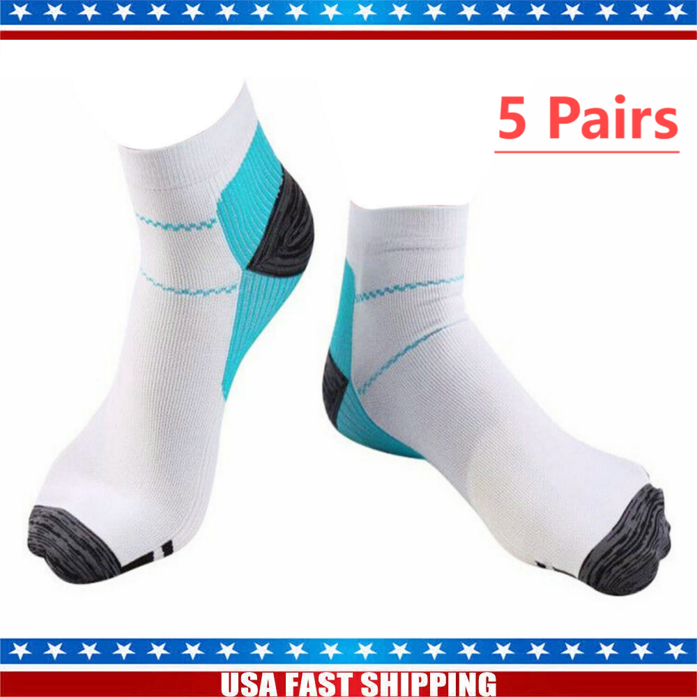 Compression Socks Plantar Fasciitis Arch Ankle Running Support Mens Womens L-XL-image