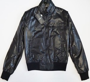 black shiny bomber jacket