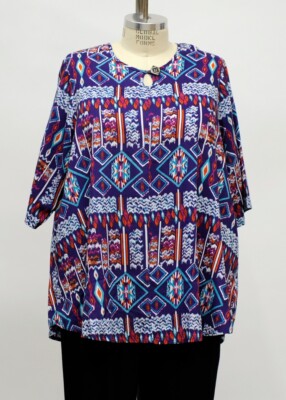 Plus Size We Be Bop BopTops ADARI Cotton Swing Top 0X  Bust 58''