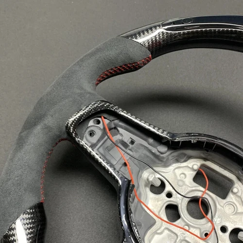 For VW Golf 7.5 GTI MK7 GTS GTD GTE R-Steering Wheel Alcantara LED Carbon Fiber - Picture 2 of 6