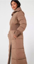 Calvin Klein Premium Waisted Long Padded Coat - Beige | Uk 12