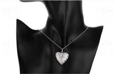 Heart Locket Photo Charm Silver Pendant Chain Necklace Can Be Opened