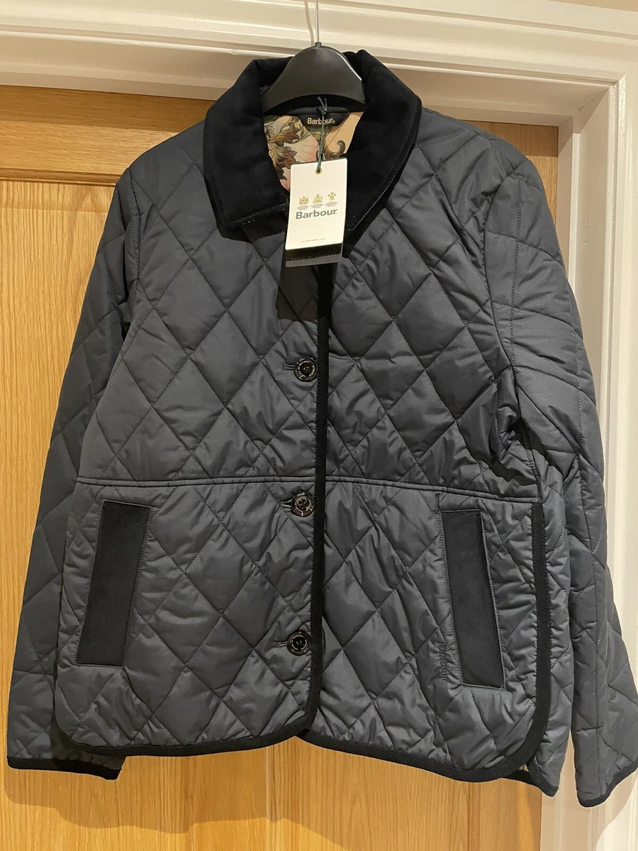 Barbour House of Hackney Sigdon Quilted Jacket / Coat - Navy - Size UK 14 - BNWT