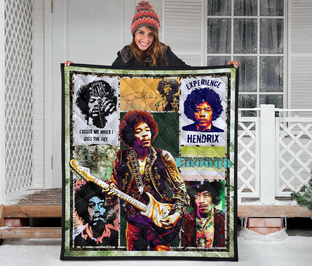 Jimi Hendrix Quilt Blanket Singer Home Decor For Fans