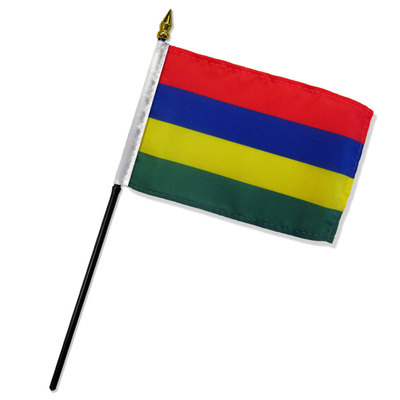 2 Pack Mauritius 4''x6'' Flag Desk Table Stick