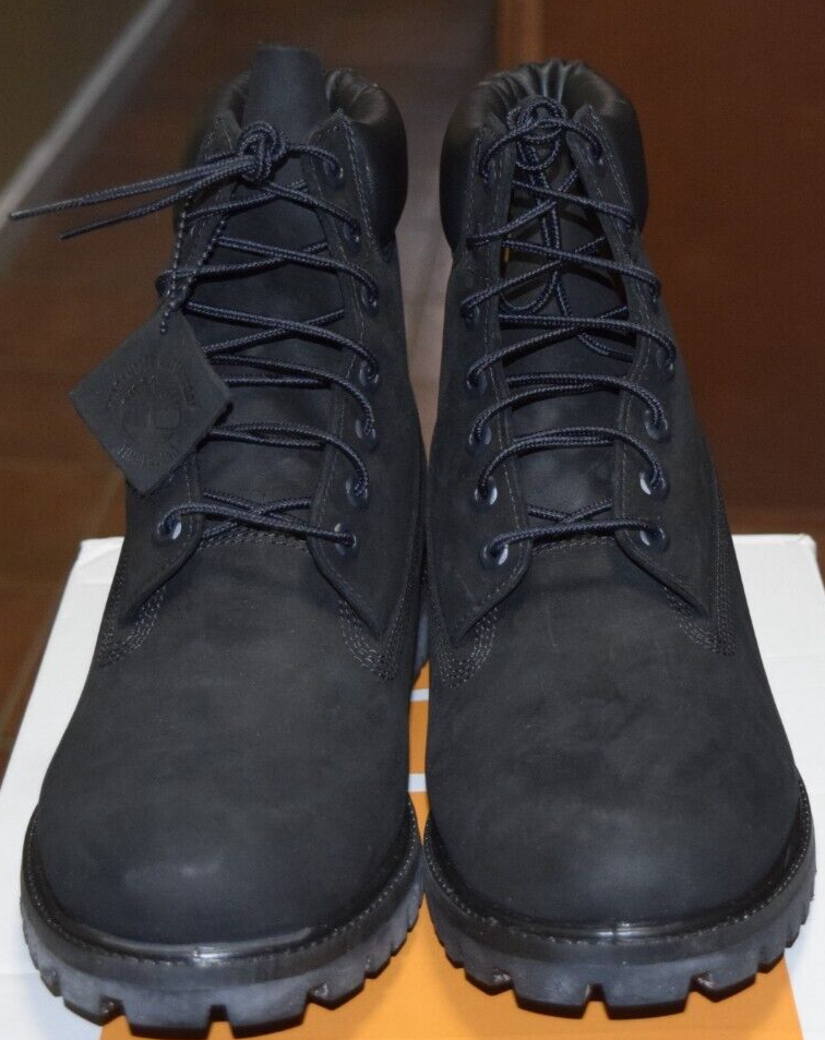 Men's-Timberland-Premium-6 inch-Waterproof-Black-Nubuck-Shoes