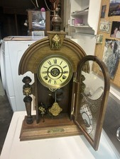 Antique Clock Face with Gold Filigree Pedestal Mount