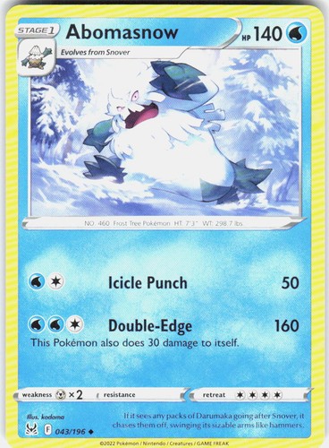 Abomasnow 043/196 Lost Origin Uncommon