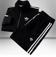 Track Suit Sport black white Stripes Fits Size Small To Med Water Resistant