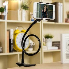 Lazy Mobile Phone Gooseneck Stand Holder Flexible Bed Desk Table Clip Black