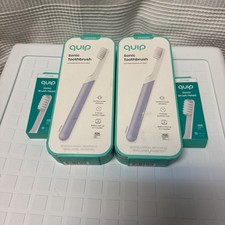 Lot of 2 QUIP Adult Electric Toothbrush with Travel Cover Lavender 2 refills