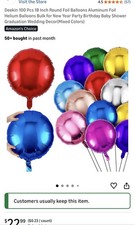 100pcs/lot Round Shape Foil Mylar Helium Balloon 18" Balloon Birthday Party De