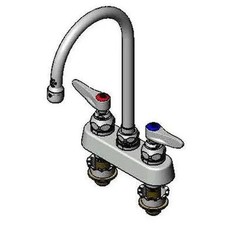 T S Brass B-1141-04 4" Deck Mount Workboard Faucet w/ 6" Swing Gooseneck