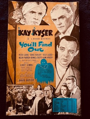 BORIS & BELA Rare British YOU'LL FIND OUT ad poster 11x17