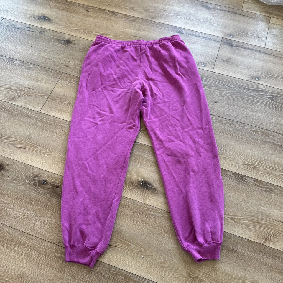 Pantalones deportivos vintage Hanes para hombre L rosa púrpura polar años 90 EE. UU. Athleisure Foto 2 de 4