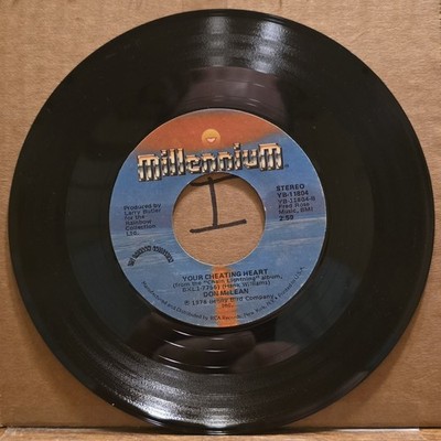 Don Mclean: Since I Don't Have You/Your Cheating Heart VG+ Pop Rock Millennium