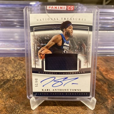 2019 Panini National Treasures Prime 4/25 Karl-Anthony Towns #CF-KAT Auto 0kr0