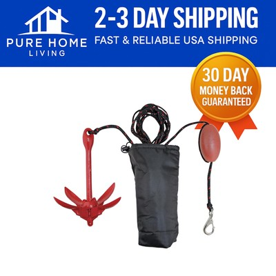 #ad Portable 3.5 lb Grapnel Anchor with Rope amp; Buoy Perfect for Water Adventures $34.99