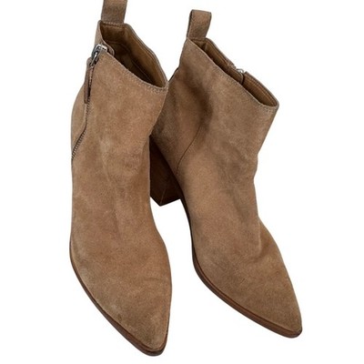 Women's Treasure&Bond Leather Suede Brown Heeled Booties 9M
