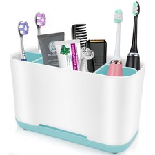 Toothbrush Holder with Anti-Slip,Plastic Detachable for Easy Cleaning Blue