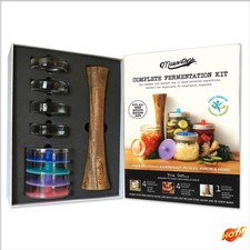 Complete Mason Jar Fermentation Kit 10-Piece, Silicone Lids, Weights Tamper