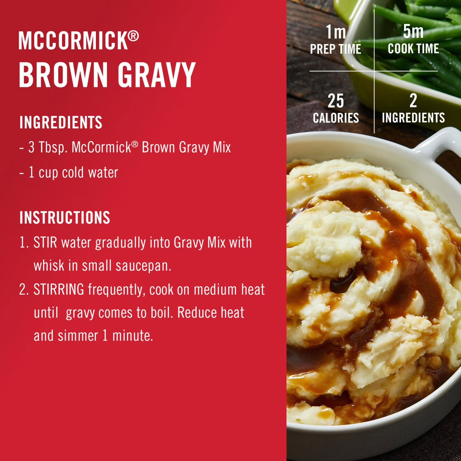 McCormick Brown Gravy Mix, 21 oz., 1 pk.